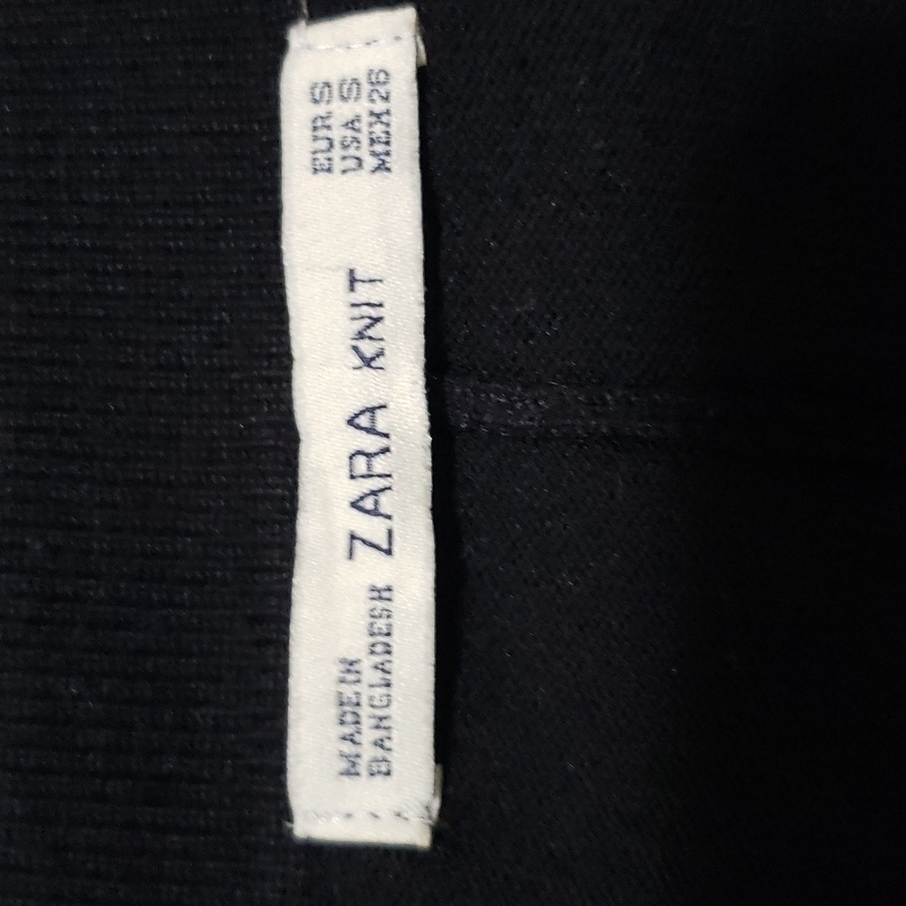 ZARA Black 3/4 Sleeve Pocketed Knit Cardigan, Size S - Picture 6 of 11